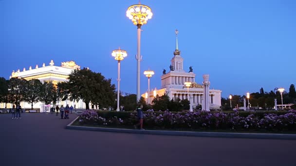 俄罗斯莫斯科 2019年8月28日 Vdnkh地区的地标 全俄罗斯展览中心 也称为全俄罗斯展览中心 俄罗斯莫斯科 — 图库视频影像