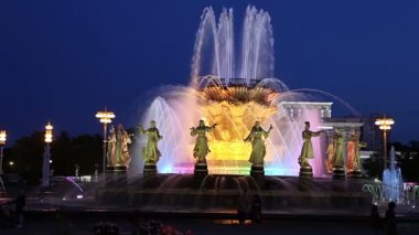 Fountain Friendship of Nations (1951-54), mimarlar K. Topuridze ve G. Konstantinovsky 'nin kaynak projesi) -- Vdnkh (All-Russia Exhibition Centre), Moskova, Rusya 
