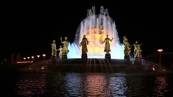Fountain Friendship Nations 1951 Project Fountain Architects Topuridze Konstantinovsky Vdnkh — Stock Video