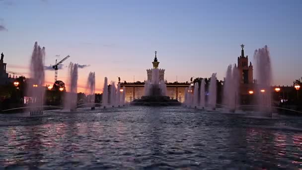 Brunnen Steinblume Bei Vdnkh Moskau Vdnkh Auch Gesamtrussisches Ausstellungszentrum Genannt — Stockvideo