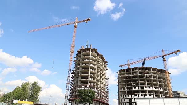 Moscow Russia July 2019 Multi Storey Building Construction New Residential — Stock Video