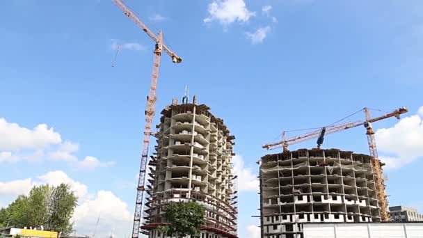 Moscow Russia July 2019 Multi Storey Building Construction New Residential — Stock Video