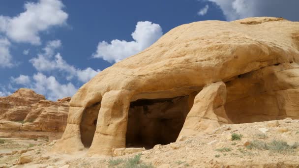 Montañas Petra Jordania Oriente Medio Petra Sido Patrimonio Humanidad Por — Vídeos de Stock