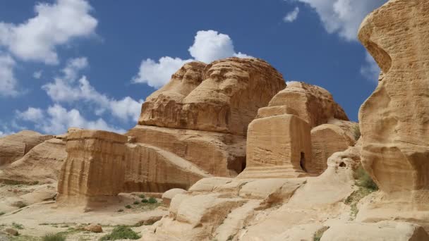 Montañas Petra Jordania Oriente Medio Petra Sido Patrimonio Humanidad Por — Vídeos de Stock