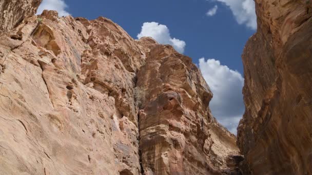 Berg Petra Jordanien Mellanöstern Petra Har Varit Ett Unescos Världsarv — Stockvideo