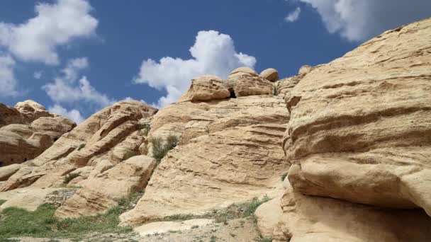 Montañas Petra Jordania Oriente Medio Petra Sido Patrimonio Humanidad Por — Vídeos de Stock