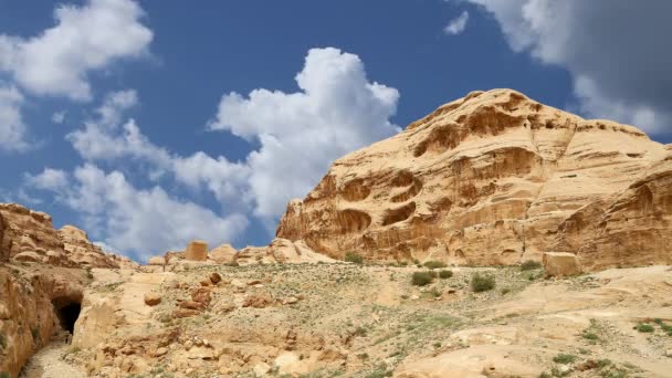 Montañas Petra Jordania Oriente Medio Petra Sido Patrimonio Humanidad Por — Vídeos de Stock