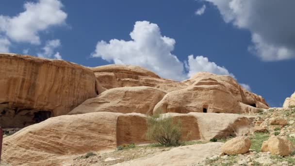 Montañas Petra Jordania Oriente Medio Petra Sido Patrimonio Humanidad Por — Vídeo de stock