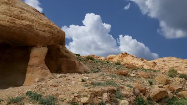 Montanhas Petra Jordânia Oriente Médio Petra Património Mundial Unesco Desde — Vídeo de Stock