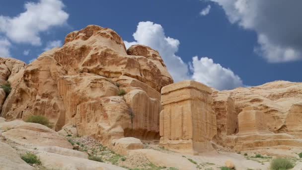 Горы Петры Иордании Ближнего Востока Петра Является Объектом Всемирного Наследия — стоковое видео
