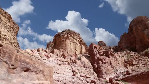 Montañas Petra Jordania Oriente Medio Petra Sido Patrimonio Humanidad Por — Vídeo de stock