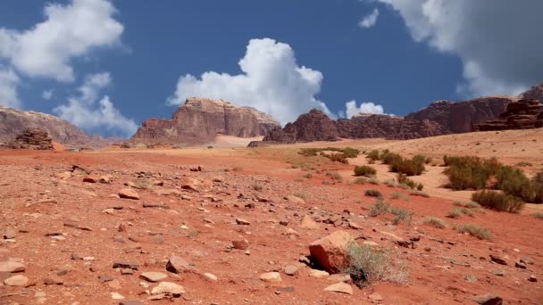 Wadi Rum Desert Jordania Medio Oriente También Conocido Como Valle — Vídeos de Stock