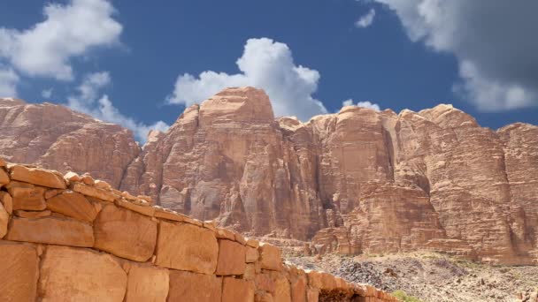 Wadi Rum Desert Jordania Medio Oriente También Conocido Como Valle — Vídeo de stock