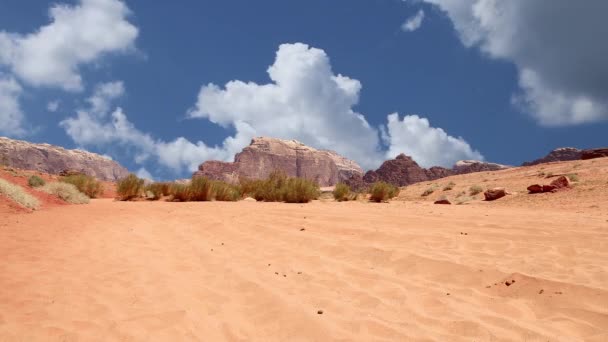 Deșertul Wadi Rum Iordania Orientul Mijlociu Cunoscut Sub Numele Valea — Videoclip de stoc