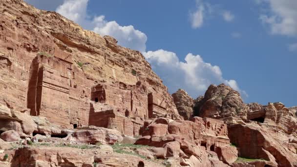 Petra Tle Poruszających Się Chmur Jordania Bliski Wschód Symbol Jordanii — Wideo stockowe