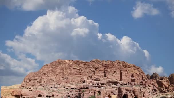 Petra Fundo Nuvens Movimento Jordânia Oriente Médio Símbolo Jordânia Bem — Vídeo de Stock