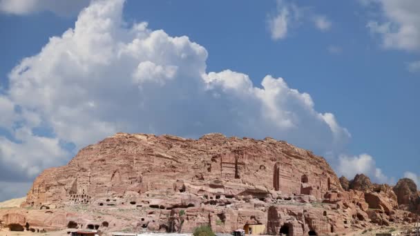 Petra Fundo Nuvens Movimento Jordânia Oriente Médio Símbolo Jordânia Bem — Vídeo de Stock