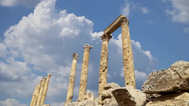 Ruínas Romanas Cidade Jordaniana Jerash Gerasa Antiguidade Capital Maior Cidade — Vídeo de Stock