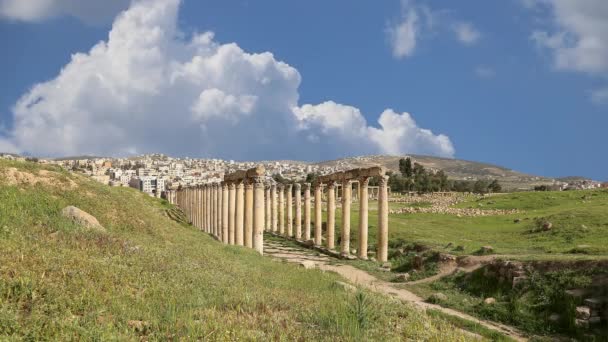 Ruinas Romanas Ciudad Jordana Jerash Gerasa Antigüedad Capital Ciudad Más — Vídeo de stock