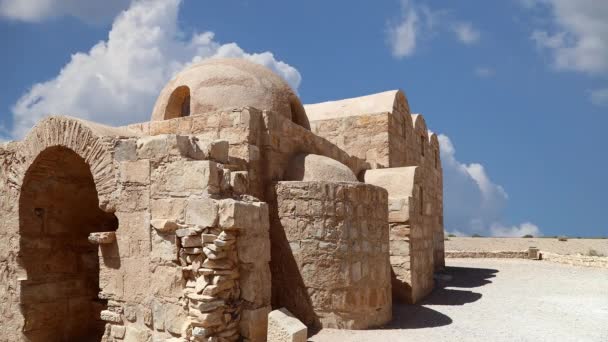 Quseir Qasr Amra Desert Castle Amman Background Moving Clouds Jordan — Stock Video