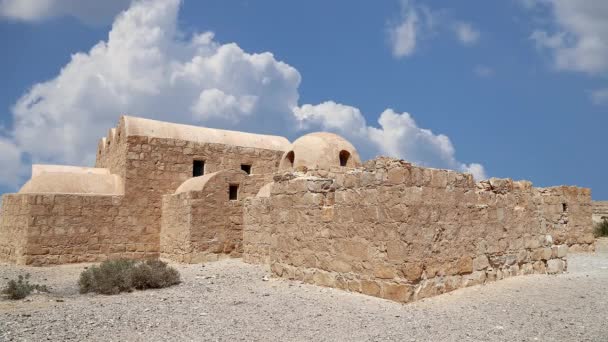 Quseir Qasr Castillo Del Desierto Amra Cerca Ammán Sobre Fondo — Vídeo de stock