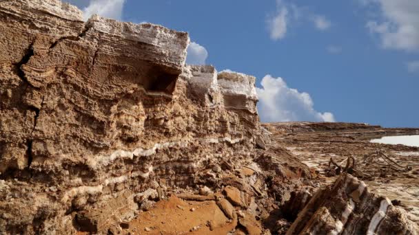 Ürdün Orta Doğu Ölü Deniz Tuzu Hareket Eden Bulutların Arka — Stok video