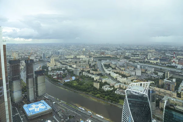 Letecký Pohled Centrum Moskvy Rozhledny Federation Tower International Business Center — Stock fotografie