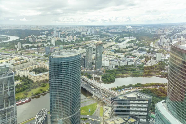 Moscow Russia July 2020 Aerial View Center Moscow Observation Deck — Stock Photo, Image