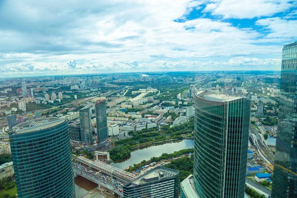 2020年7月23日 莫斯科 从俄罗斯国际商务中心 的观察甲板联邦塔俯瞰莫斯科市中心的空中景观 全景360是欧洲最高的观测平台 89层 — 图库照片