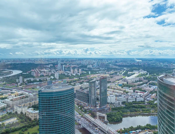 Moscow Oroszország Július 2020 Légi Kilátás Moszkva Központjában Megfigyelő Fedélzet — Stock Fotó