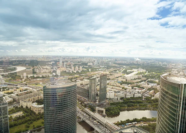 2020年7月23日 莫斯科 从俄罗斯国际商务中心 的观察甲板联邦塔俯瞰莫斯科市中心的空中景观 全景360是欧洲最高的观测平台 89层 — 图库照片
