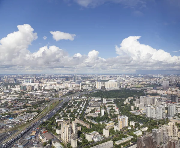 Luftaufnahme Des Zentrums Von Moskau Von Der Aussichtsplattform Federation Tower — Stockfoto