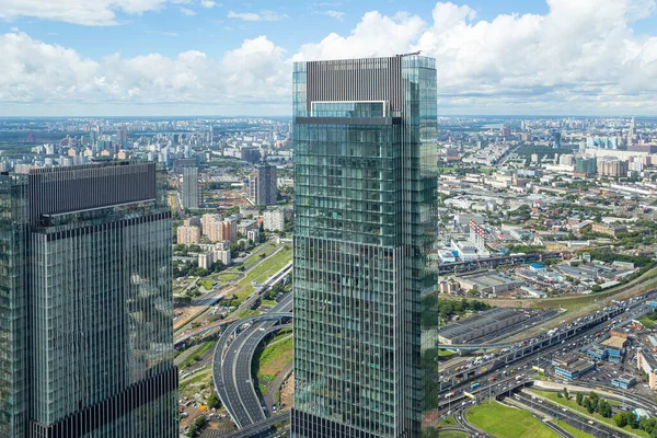 Moscow Russia July 2020 러시아의 비즈니스 타워에서 모스크바의 중심을 수있다 — 스톡 사진