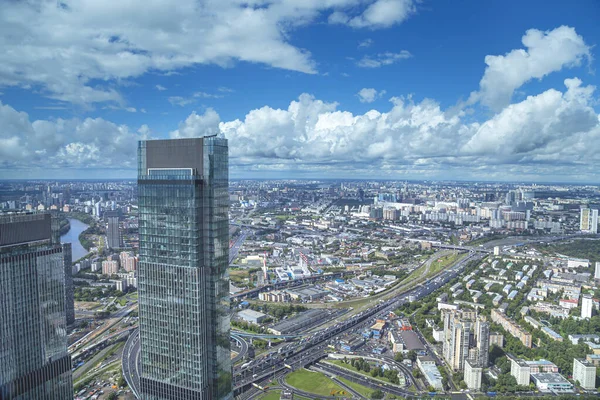 2020年7月23日 莫斯科 从俄罗斯国际商务中心 的观察甲板联邦塔俯瞰莫斯科市中心的空中景观 全景360是欧洲最高的观测平台 89层 — 图库照片