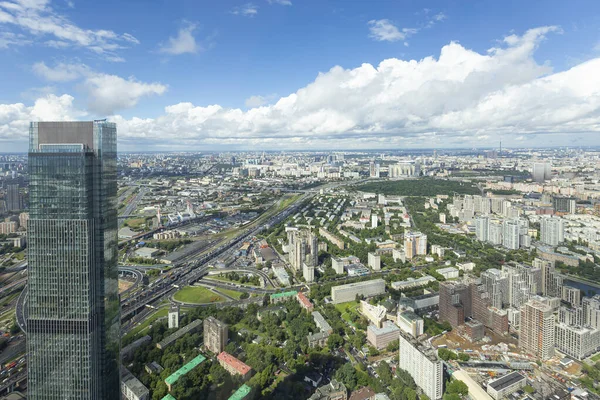 Widok Lotu Ptaka Centrum Moskwy Tarasu Widokowego Federation Tower Międzynarodowym — Zdjęcie stockowe