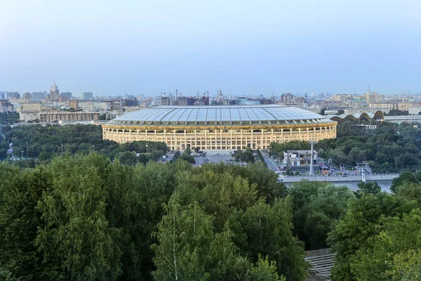 Kilátás Luzhniki Stadion Sparrow Hills Vagy Vorobyovy Gory Megfigyelési Megtekintés — Stock Fotó