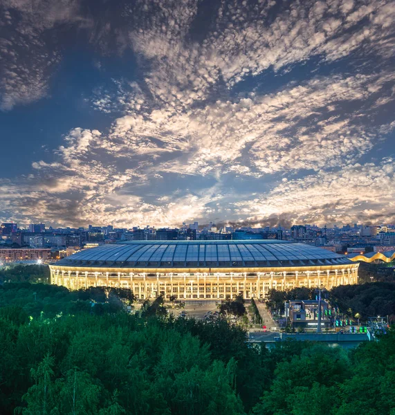 Vista Estádio Luzhniki Sparrow Hills Vorobyovy Gory Observação Visualização Plataforma — Fotografia de Stock