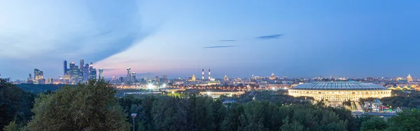 View Central Moscow Sparrow Hills Vorobyovy Gory Observation Viewing Platform — Stock Photo, Image