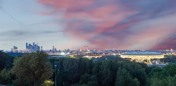 Uitzicht Het Centrum Van Moskou Vanaf Sparrow Hills Vorobyovy Gory — Stockfoto