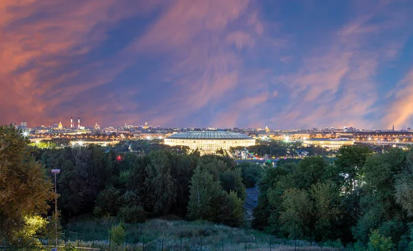 Utsikt Sentrale Moskva Fra Sparrow Hills Eller Vorobyovy Gory Observasjonsplattformen – stockfoto