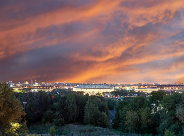 Uitzicht Het Centrum Van Moskou Vanaf Sparrow Hills Vorobyovy Gory — Stockfoto