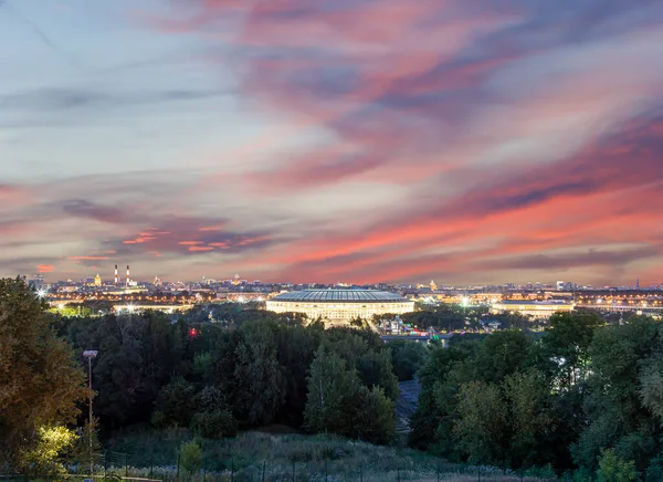 Widok Centralnej Moskwy Sparrow Hills Lub Vorobyovy Gory Platformy Obserwacyjnej — Zdjęcie stockowe