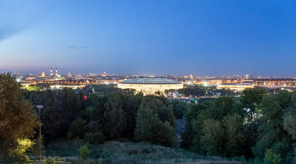 Kilátás Moszkva Központjában Sparrow Hills Vagy Vorobyovy Gory Megfigyelési Megtekintés — Stock Fotó