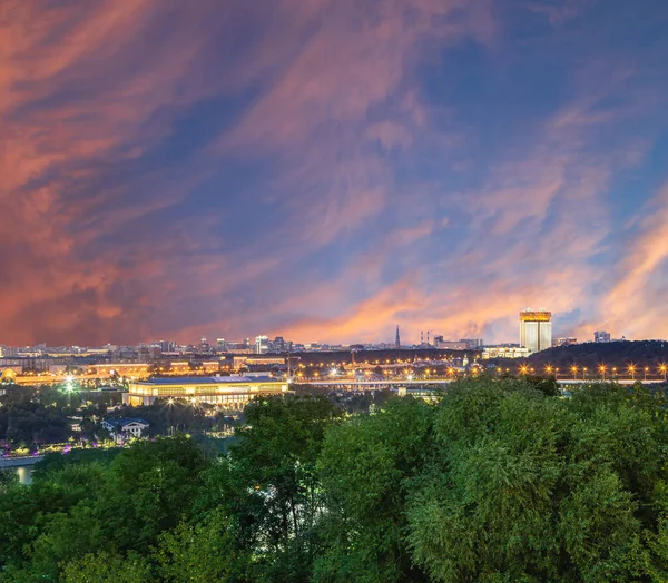 Utsikt Över Centrala Moskva Från Sparrow Hills Eller Vorobyovy Gory — Stockfoto