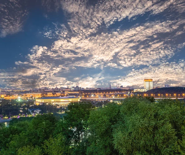 View Central Moscow Sparrow Hills Vorobyovy Gory Observation Viewing Platform — Stock Photo, Image