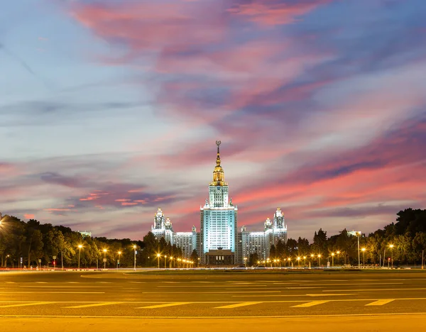 Lomonosov Moscow State University Sparrow Hills Vor Dem Hintergrund Eines — Stockfoto