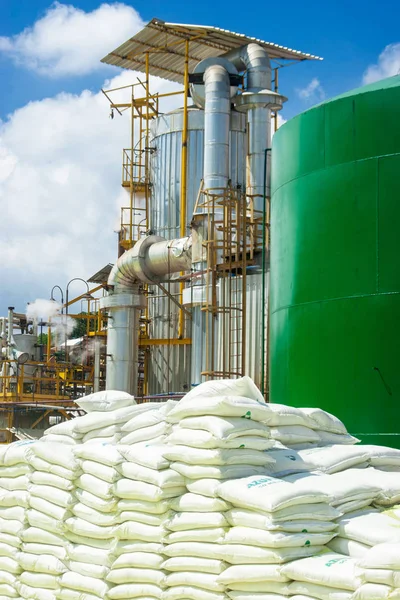 Montones Sacos Químicos Almacén Aire Libre — Foto de Stock