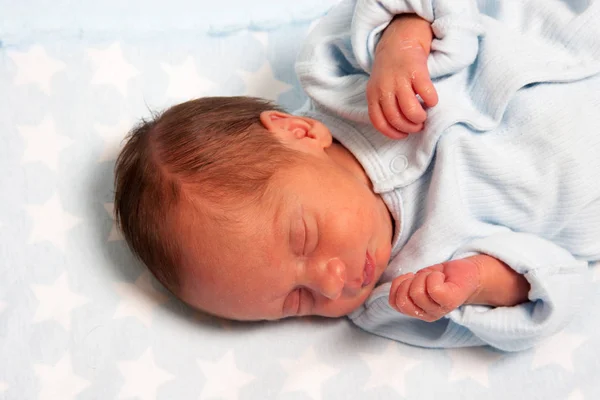 Portrait Sweet Newborn Baby Boy Sleeping — Stock Photo, Image