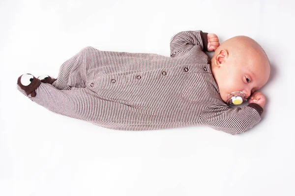 Retrato Adorable Bebé Chico Chupando — Foto de Stock