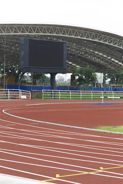 Red Running Track Sport Field Track Background — Stock Photo, Image